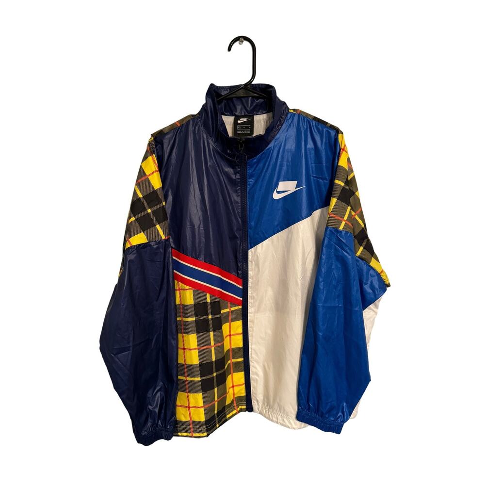 Nike Plaid and Blue Wind-Breaker. Size Medium.